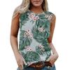 Женская повседневная футболка без рукавов с круглым вырезом и гавайским принтом