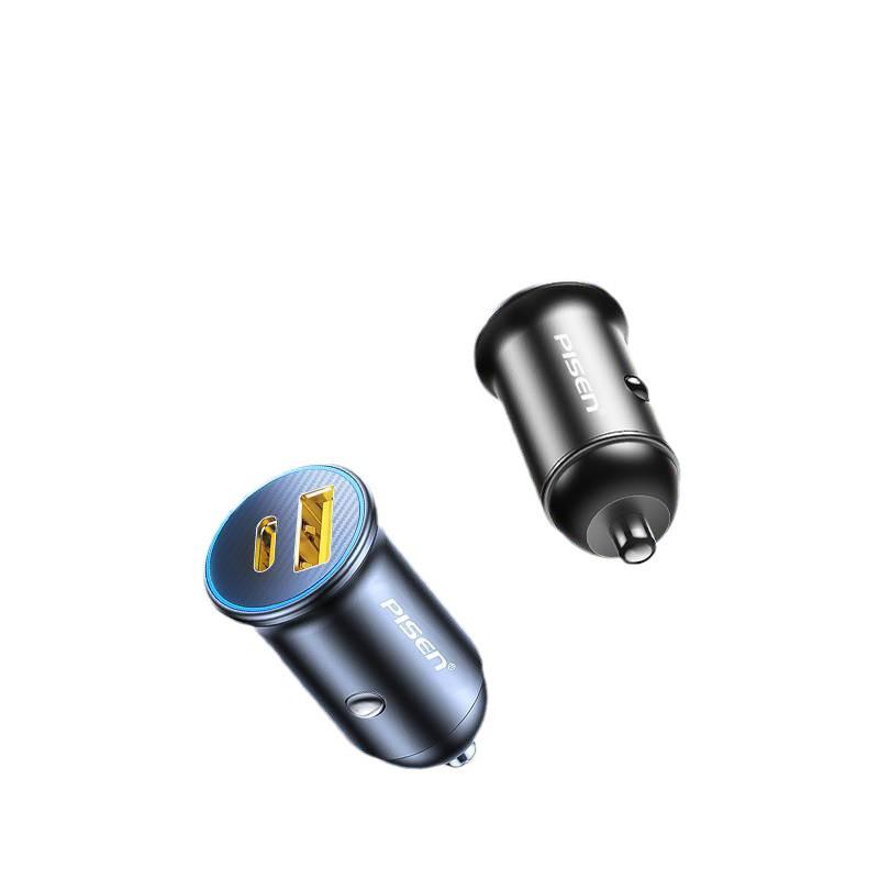 PISEN 66W Fast Car Charger for Apple & Android, 3-Port USB Adapter