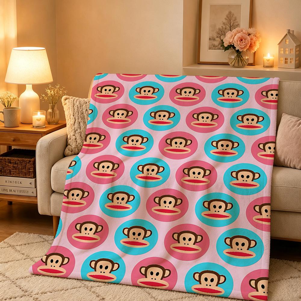 Fashion P-Paul Franks Throw Warm And Soft Suitable For Bedroom Living Room Sofa Bed Office Travel Camping