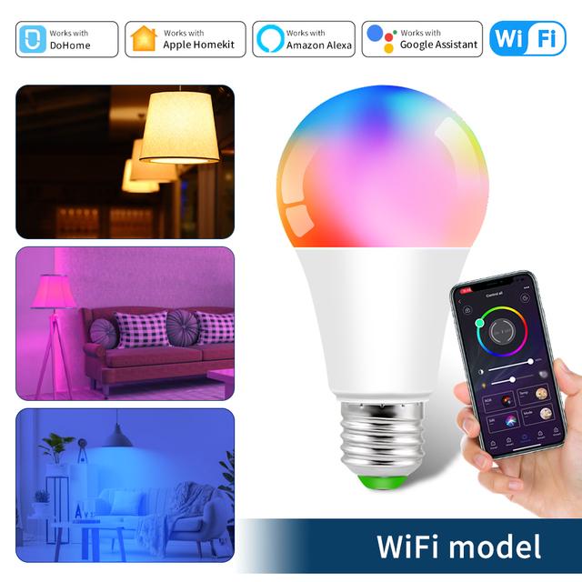 Smart Wifi Bulb Alexa E27 Led Bulb For Apple Android Dohome Siri Voice Control Google Home Timer Function RGBCW