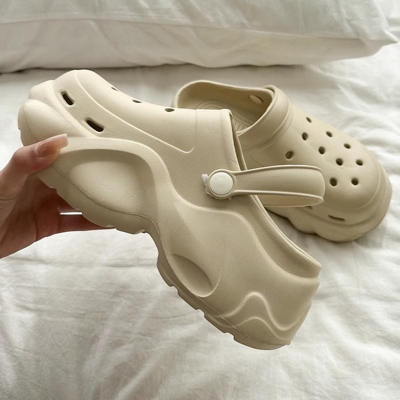 Новые туфли с облачной подошвой из ЭВА с отверстиями, платформа см, летняя обувь, модные и удобные туфли с отверстиями, женские