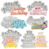 6pcs Happy Birthday Silicone Molds Birthday Alphabet Fondant Silicone Mold Letters Silicone Fondant Cake Molds For DIY Cake Decorating Candy