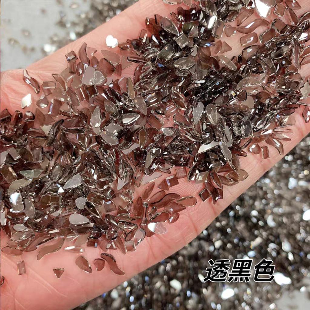 Yiwu Nail Art Diamond Mixed Mini Small Nail Art Flat Bottom Special-Shaped Diamond Mixed K9 Champagne Nail Art Jewelry