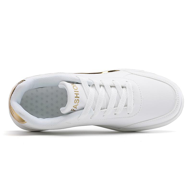 TUINANLE Белая обувь. Женская спортивная обувь из искусственной кожи. Кроссовки для скейтборда на плоской подошве.