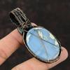 Подвеска Owyhee Blue Opal, подвеска из медной проволоки, подвеска ручной работы из драгоценного камня, лабрадорит, ювелирные изделия, подвеска из проволоки, медные украшения для подарка