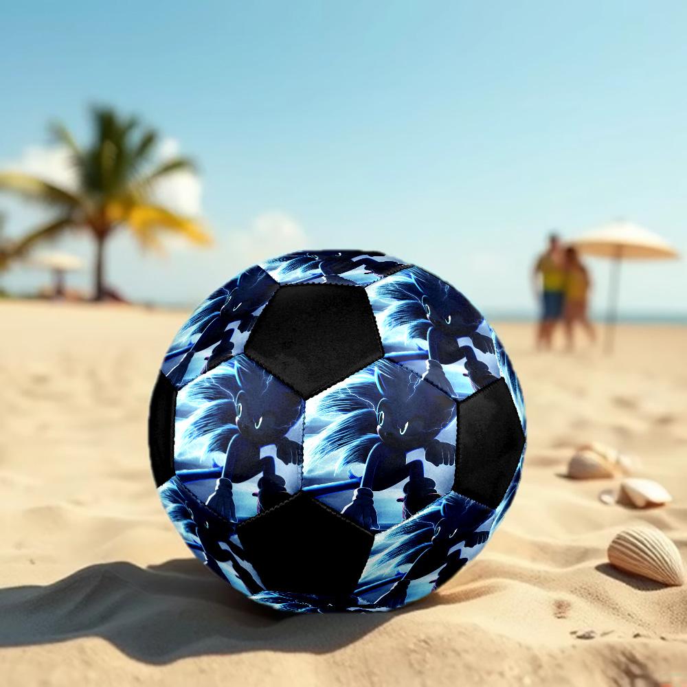 Sonic Lightning Soccer Ball Colorful All Ages Machine Stitched PVC Competition Ready Durable High-Bounce.SIZE5