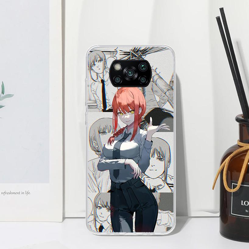 Chainsaw Makima Power Phone Case For Xiaomi Poco X7 X6 X5 X4 X3 Nfc F6 F5 Pro F4 Gt F3 F2 F1 M5S M4 M3 Art Fundas Back Cover
