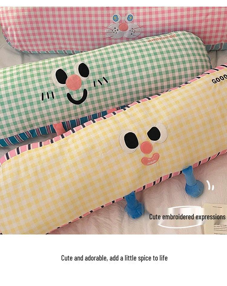 Прохладная длинная подушка из ледяного шелка для сна на боку - Съемная и моющаяся наволочка для взрослых