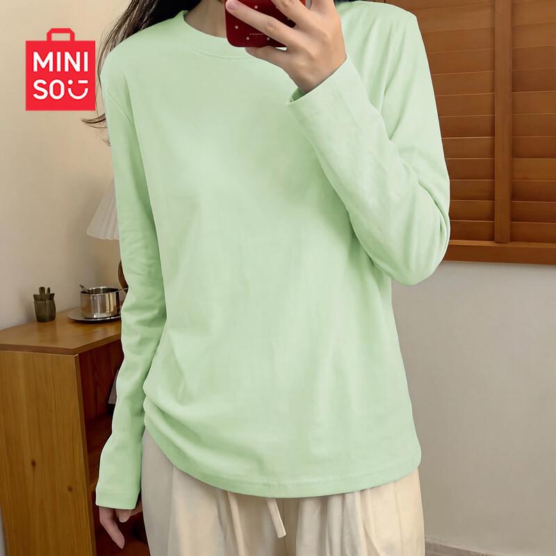 MINISO Женская хлопковая футболка с длинным рукавом, весна 2026