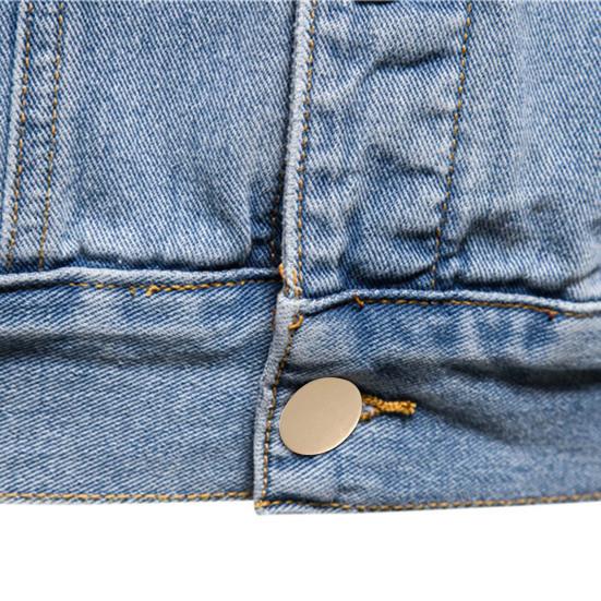 Solid Color Slim Fit Cotton Lapel Single Breasted Men Spring Denim Jacket Fashion Motorcycle Casual Jeans Coat Outerwear
