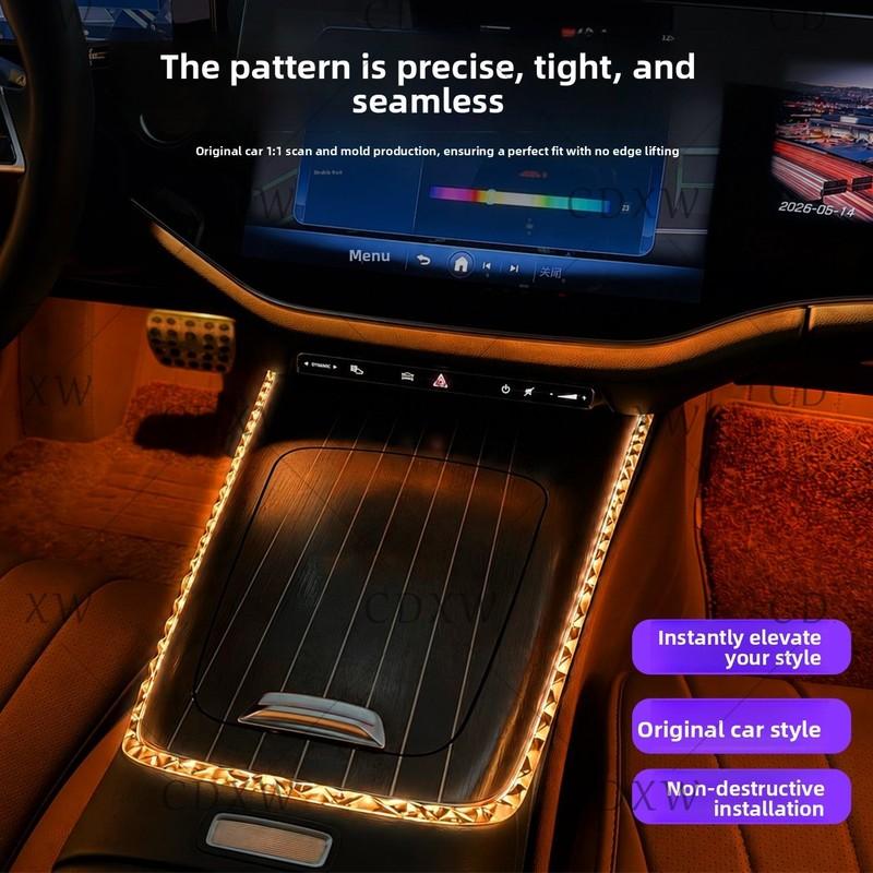 For Mercedes-Benz W214 E-class central control edge crystal light frame E300 E260 ambient light decorative frame 2024-2026