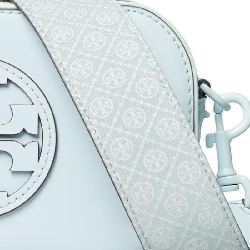Tory Burch Мини-сумка через плечо на молнии с логотипом Miller, лакированная, женская, синяя 158489-400