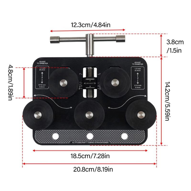 Высокоэффективный инструмент для выпрямления тормозных трубок с роликами для медных алюминиевых топливных трубок диаметром от 3/16" до 1 дюйма