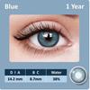 Цветные контактные линзы European Blend Effect зеленого и синего цветов - Ежедневные мягкие линзы, диаметр 14,2 мм, годовое использование