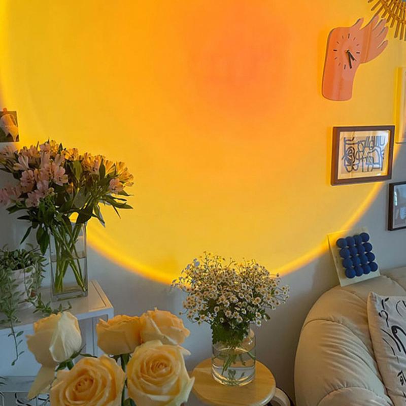 Светодиодная USB лампа-проектор «Закат», украшение для дома, портативный ночник, неоновый свет для настроения