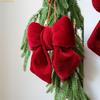 J1HA Luxurious Velvets Holiday Bowknot Decorations Easy Hanging Accessory For Fireplaces Tabletops Christmas Displays