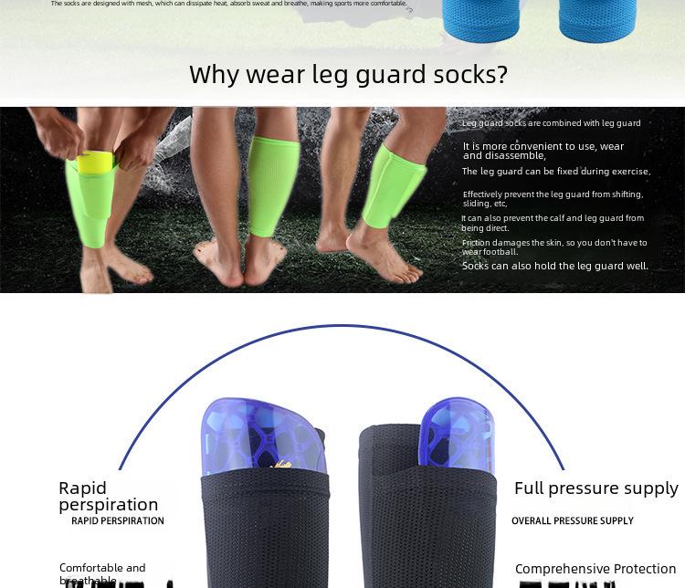 Дышащие рукава-щитки для голени карманного типа: Футбольные носки с мягкими вставками для взрослых и молодежи.