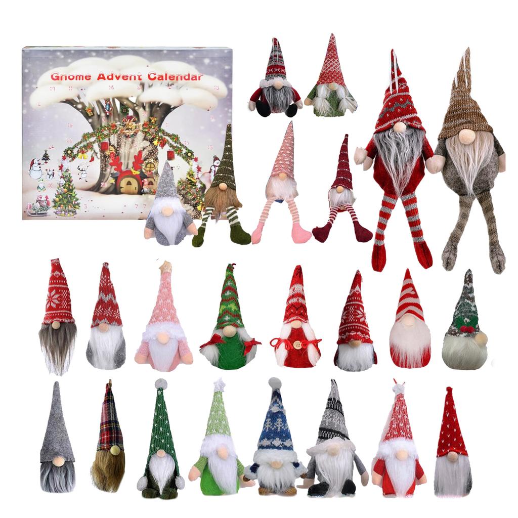 Multi Patterns Christmas Gnome Advent Calendar 2025 Gnome Dolls Plush Toys 24 Day Gnomes Kids Party Gifts S New Year Navidad