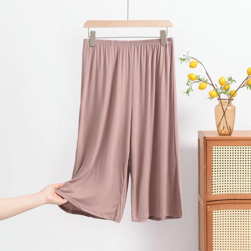 Большие размеры XL до 8XL Женские модальные брюки до середины икры Летние капри Широкие брюки Короткие брюки Повседневная домашняя одежда