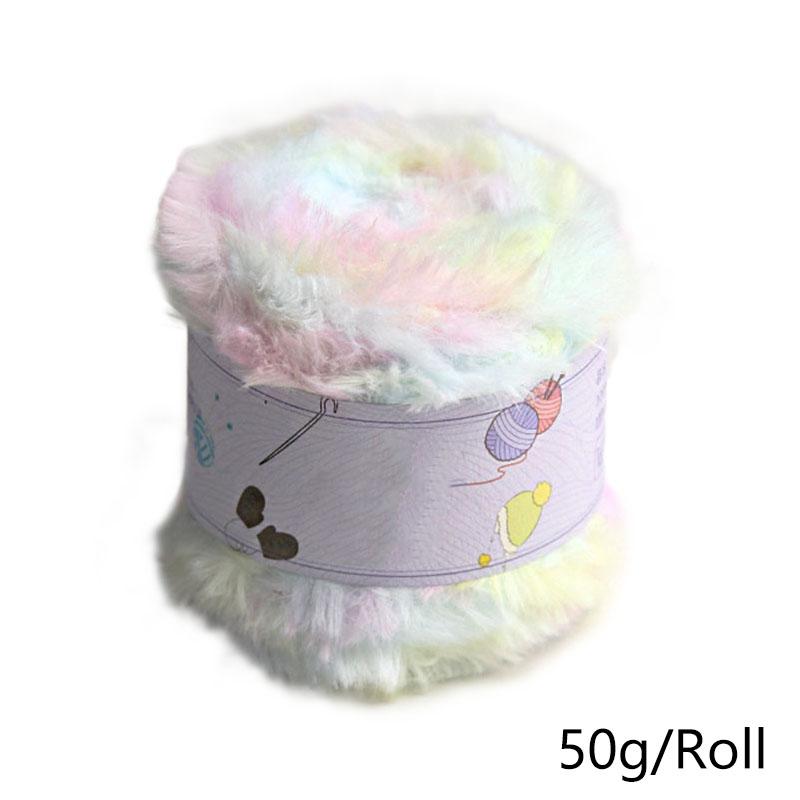50 г/рулон ниток пушистый искусственный мех ручная вязка шерстяная пряжа вязаный крючком свитер норковая пряжа шарф вязаная крючком красочная детская одежда
