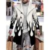 Mens Slim Fit Mid-Length Wool Blend Coat Striped Printed Casual Winter Outerwear 24-35 Years Old