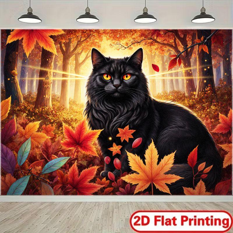 2D plane, 1 piece - A splendid autumn forest theme, suitable for use as an event backdrop