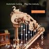 3D Wooden Puzzle Stringed Harp Music Box DIY Handmade Magic Cello Mechanical Music Box with Moveable Stem Creative Toy AMK71