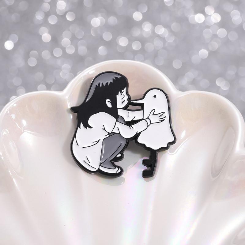 Unique Alloy Cartoon Character Brooch Colorful Fun Decorative Pin For All Occasions