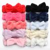 Банты для волос, повязки на голову для женщин, однотонная повязка на голову из кораллового флиса, эластичная повязка на голову с бантом, аксессуары для девочек, милый мягкий тюрбан, повязка