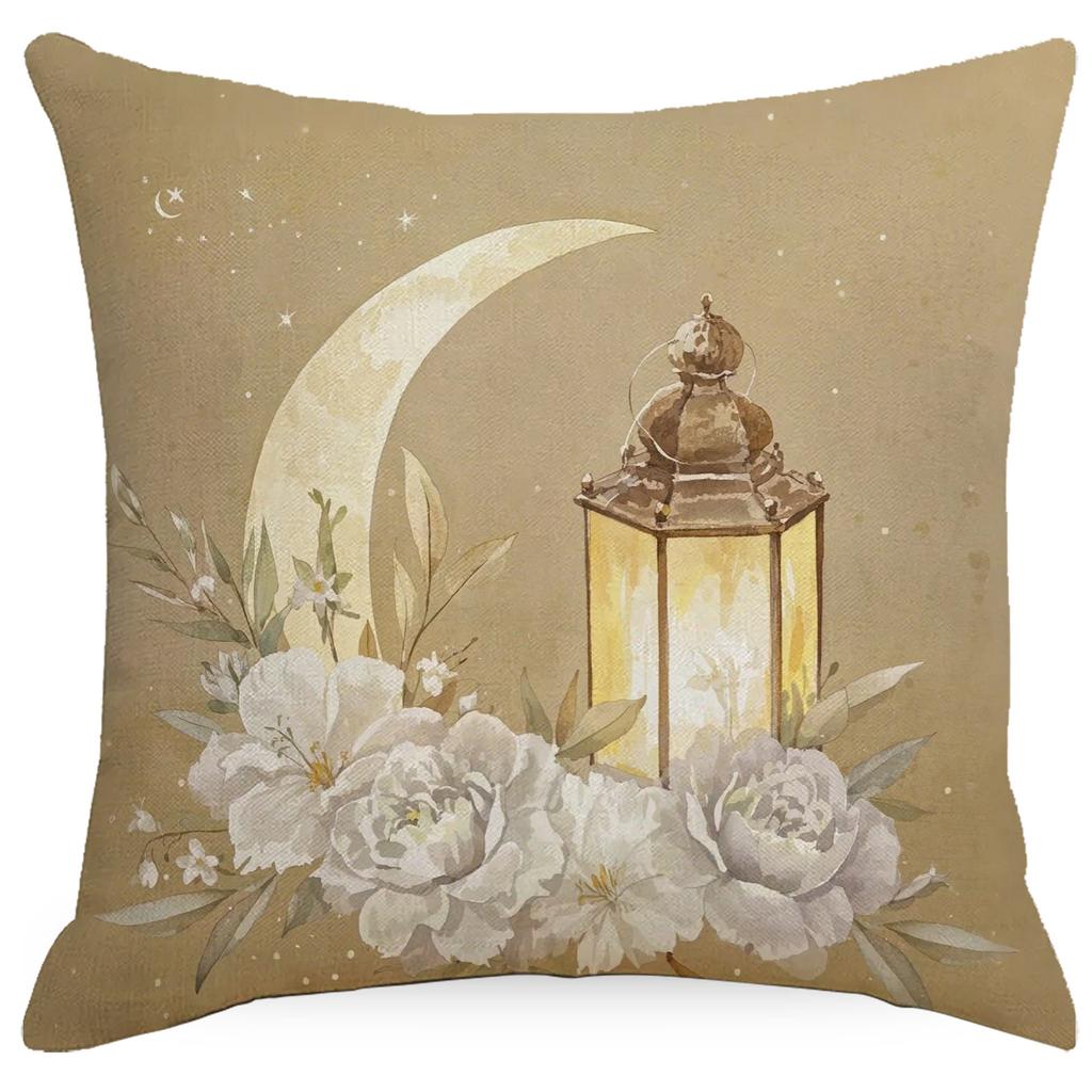 Pillowcase Without Core Watercolor Moon Linen Print Festive Home Sofa Pillowcase