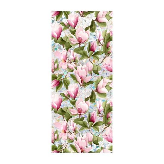 Цветочная витражная пленка для окон Лотос Ипомея Цветочная статическая наклейка на окно Снимаемая Декоративная Статическая наклейка Блокирующая УФ-излучение Наклейки для приватности для гостиной