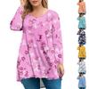 Женский топ большого размера, рубашка с длинным рукавом и воротником «сад», модный повседневный топ с цветочным принтом