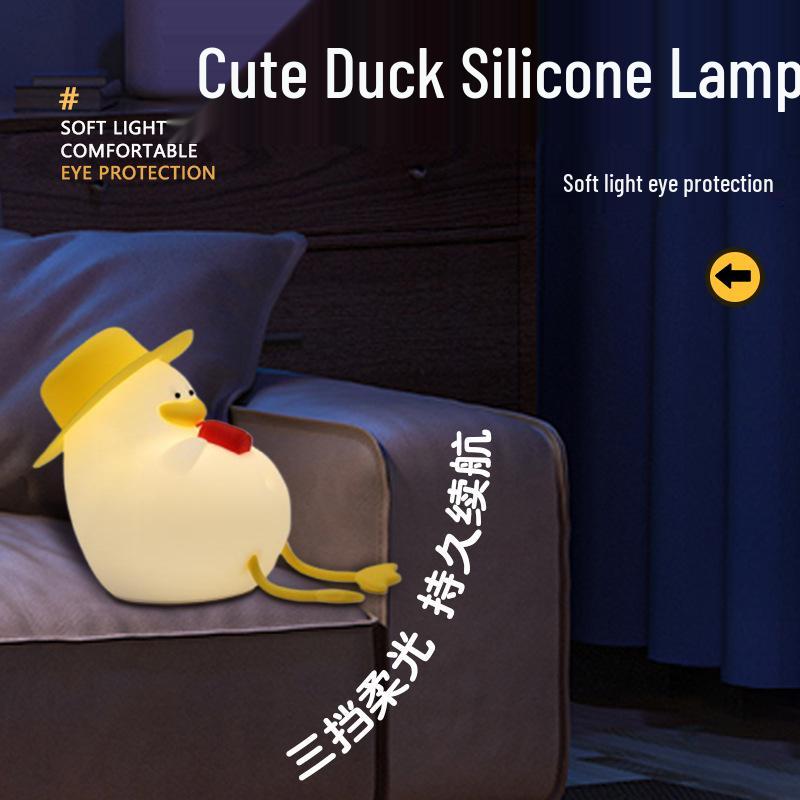 Cola Duck Sleep Aid Night Light: Baby-Friendly, Eye-Safe, Silicone, Rechargeable, with Timer