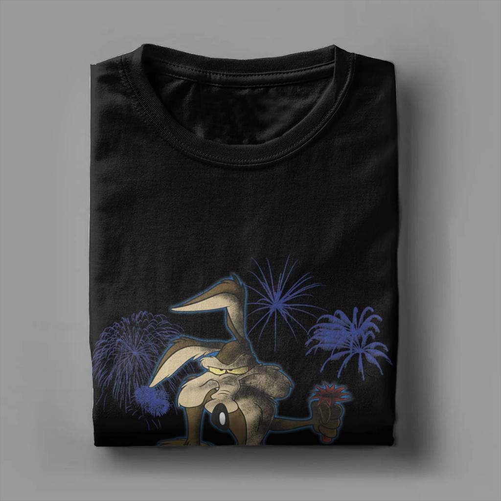 Men T-Shirt Wile E. Coyotes TNT Portrait Novelty Pure Cotton Tee Shirt Short Sleeve  T Shirt Crew Neck Clothing Plus Size