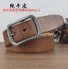 Утолщенный вымытый ремень из растительной кожи, мужской, первый слой, пряжка в стиле ретро, повседневный ремень, простой деловой ремень