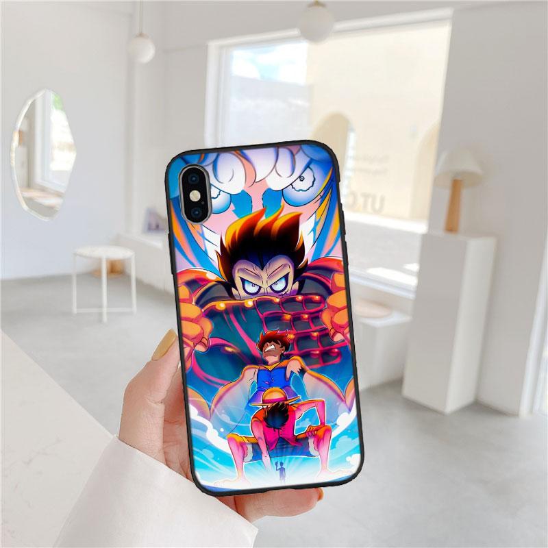 One Piece Luffy Soft Shell Phone Case for iPhone 16 15 14 13 12 Pro Max Plus Mini