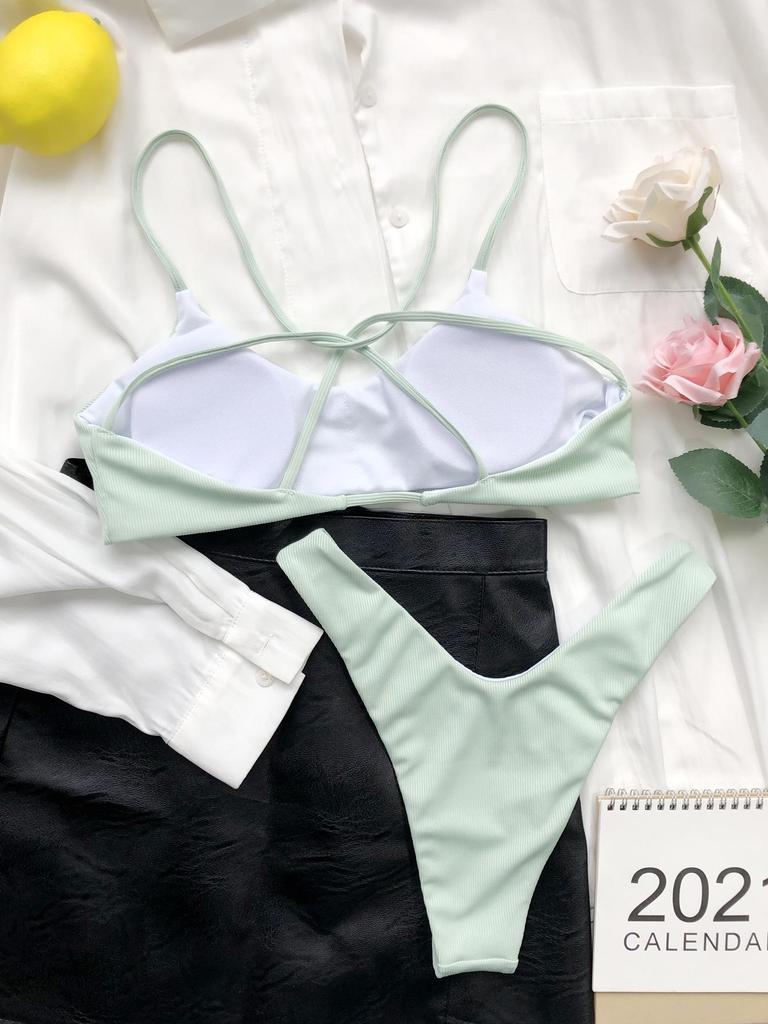 Women's Sexy Back Cross Bikini Two Piece Swimsuit