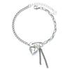 High-quality 925 Sterling Silver Bracelet, Plump Heart Drop Chain Bracelet B195 925 Silver Bracelet (Wfgie3O)