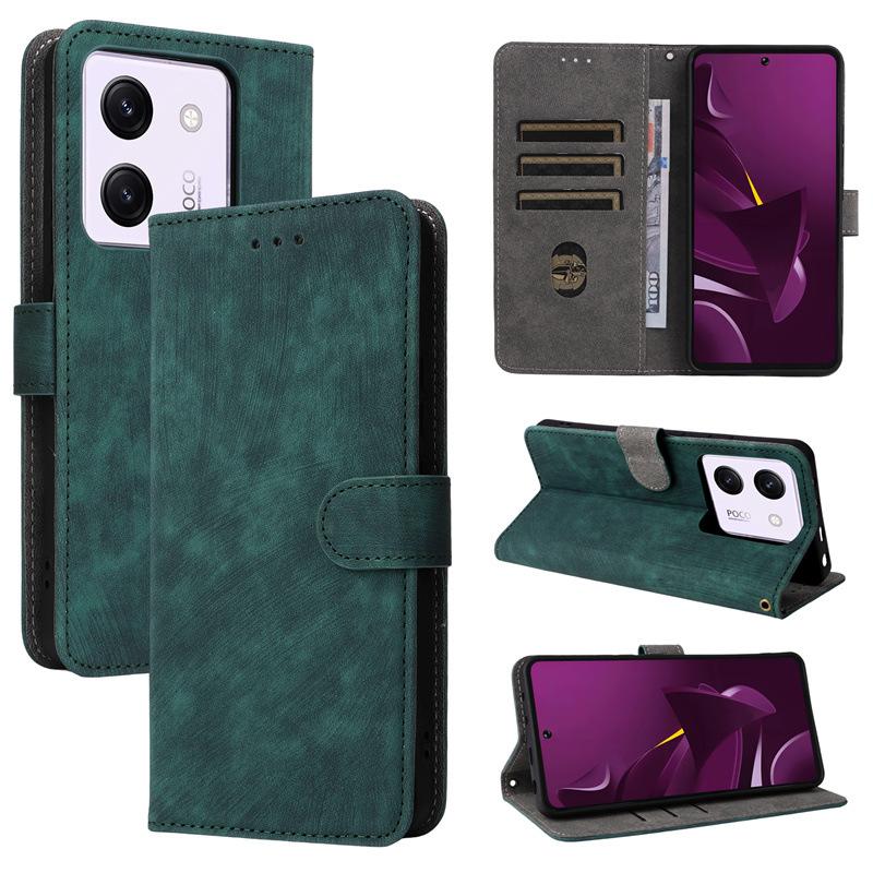 Кожаные чехлы-книжки, совместимые с Xiaomi Poco M7 Pro / Redmi Turbo 4, Redmi Note Note 14, Poco X7 Pro, противоударный защитный чехол для всего корпуса