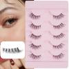 Половинные ресницы, 5 пар мангаских ресниц, прозрачная полоса, натуральные накладные перекрестные ресницы, тонкие короткие наращивание ресниц «кошачий глаз»