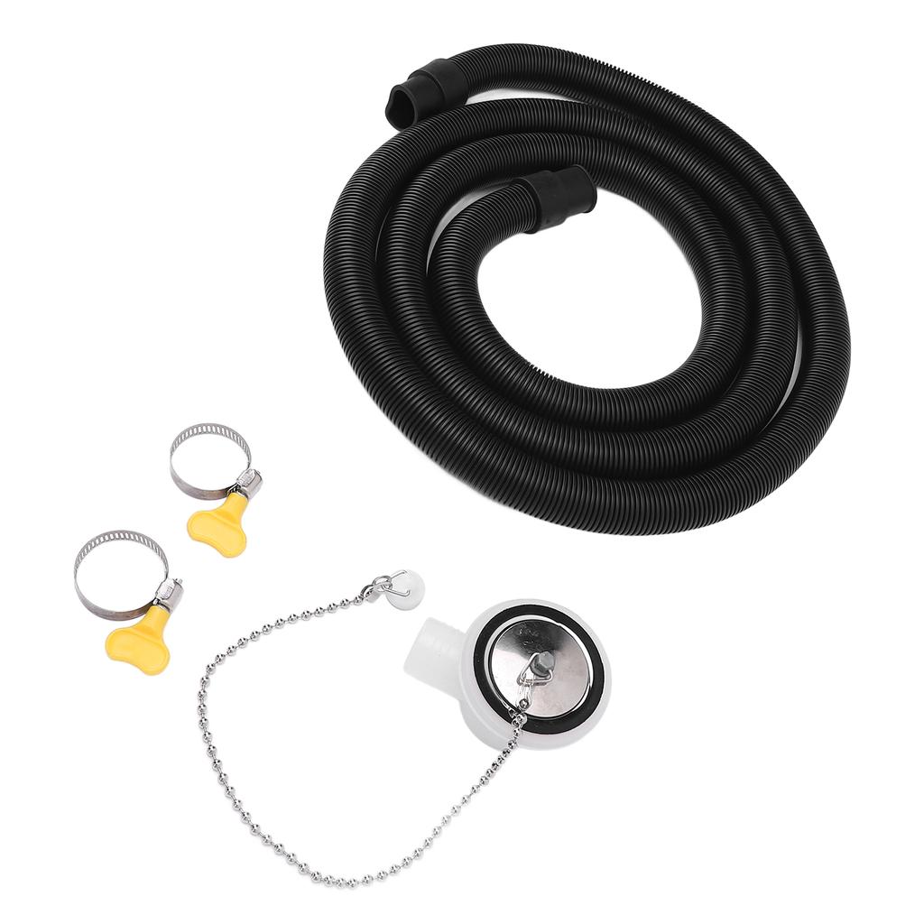 RV Sink Drain Connector Hose Kit Stainless Steel Excellent Sealing Right Angle Drain Adapter Hose Kit for Yacht Sink