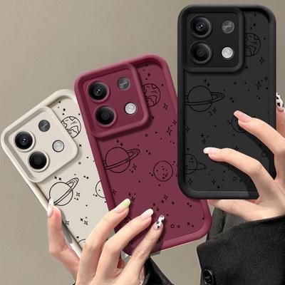 Чехол для телефона с милым мультяшным рисунком планеты для Xiaomi Pro 11T Poco F6 X6 X5 Pro Redmi Note 13 12 11 10 Pro, матовый мягкий силиконовый противоударный матовый чехол