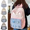 Large Capacity Cartoon Ita Bag Embroidery Student School Bag Transparent Pocket Itabag Female