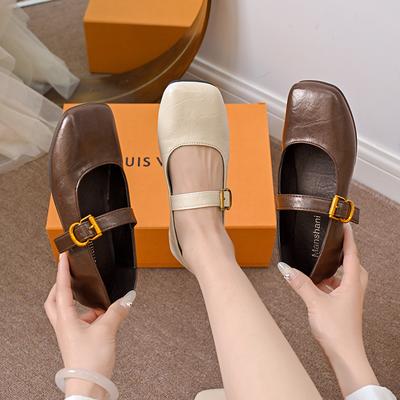 Модная обувь женская 2025 Балетки Модис Женская обувь На каждый день Новые балетки Ретро На каблуках Милые Платье Классика Мэри Джейнс