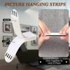 12 Pairs Punch-free Frame Tape Strips Picture Frame Wall Hook Decorate Wall Hanger
