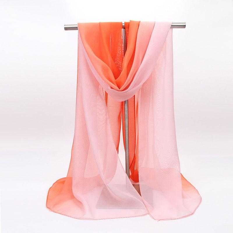 Silk Scarf For Women In Summer Fashionable Shawl Thin And Versatile Spring And Autumn Sand Scarf Long Chiffon Small Strip Scarf