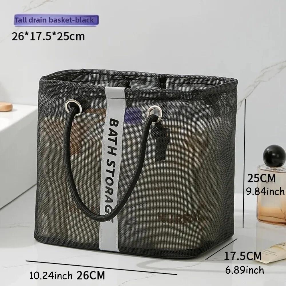 1 шт. Большая вместительная корзина для ванной, сетчатый мешок для слива, портативная ручная сумка для туалетных принадлежностей, дорожная корзина для хранения грязного белья