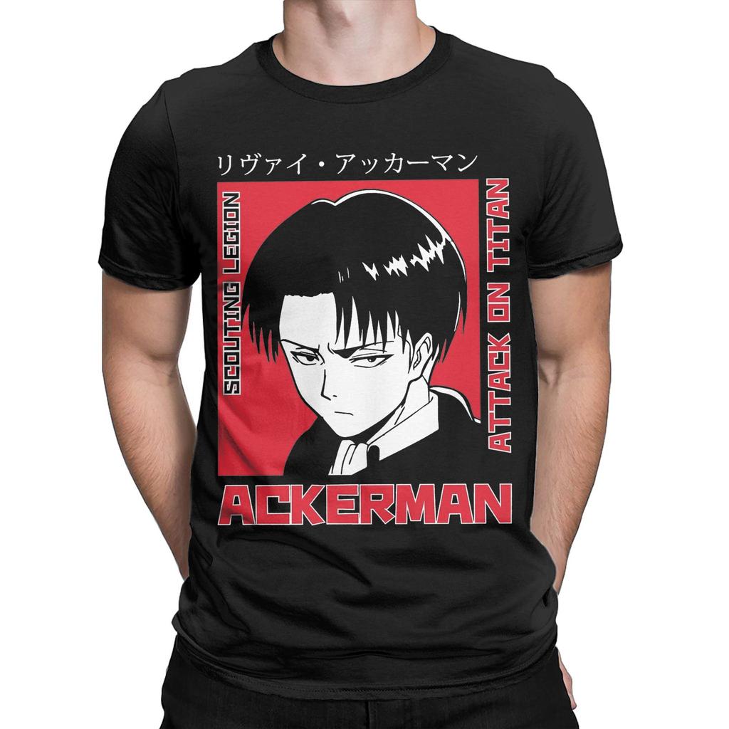Повседневные футболки AOT Anime Levied Ackerman, мужские футболки с круглым вырезом, хлопковые футболки с коротким рукавом