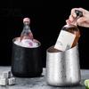 Ведро для льда с защитой от проливания, Ведро из нержавеющей стали, Прочное ведро-охладитель для шампанского и вина с наклонным отверстием, Утолщенное многоцелевое ведро для пива