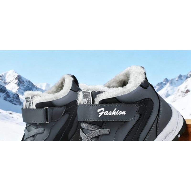 Мужская хлопковая обувь, зимние ботинки большого размера, флисовые и утепленные хлопковые ботинки, универсальные мужские ботинки для ходьбы